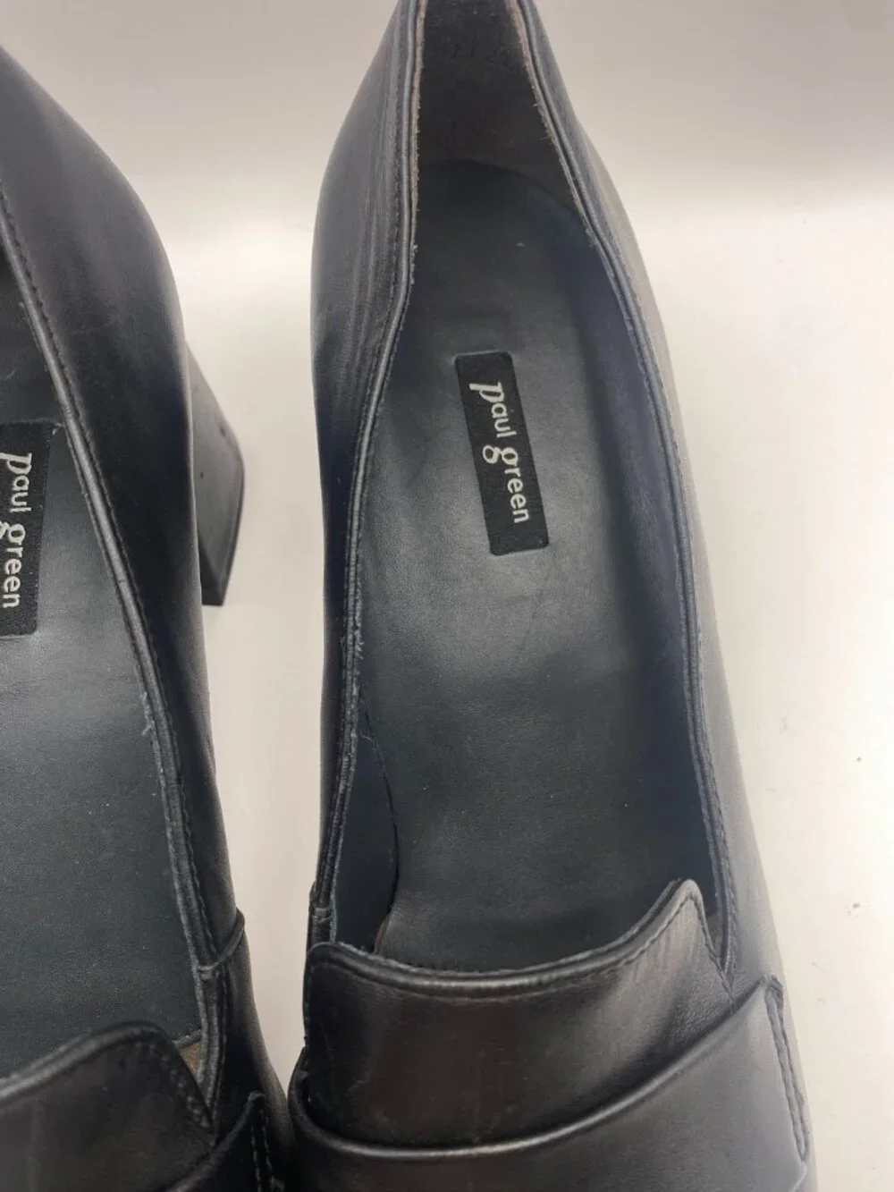 Paul Green Womens Winona Loafer Pump In Black Leather Sz 10.5